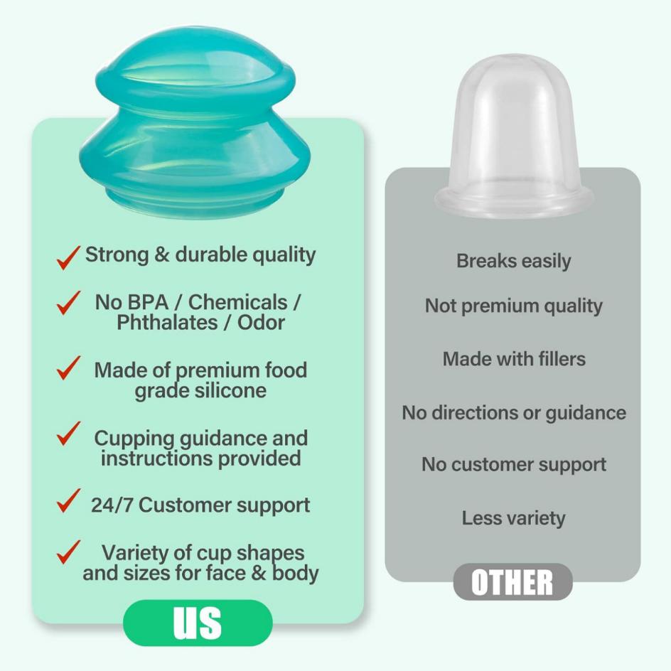 3Pcs Silicone Massage Cupping  - Cupping Therapy Set ulasan dan harga